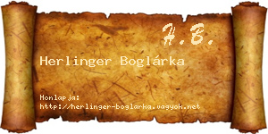 Herlinger Boglárka névjegykártya
